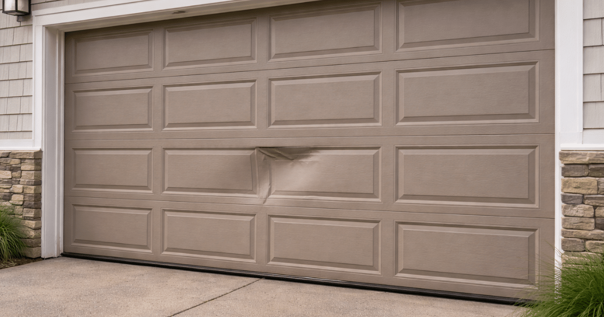 Garage door panel section replacement